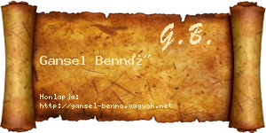 Gansel Bennó névjegykártya